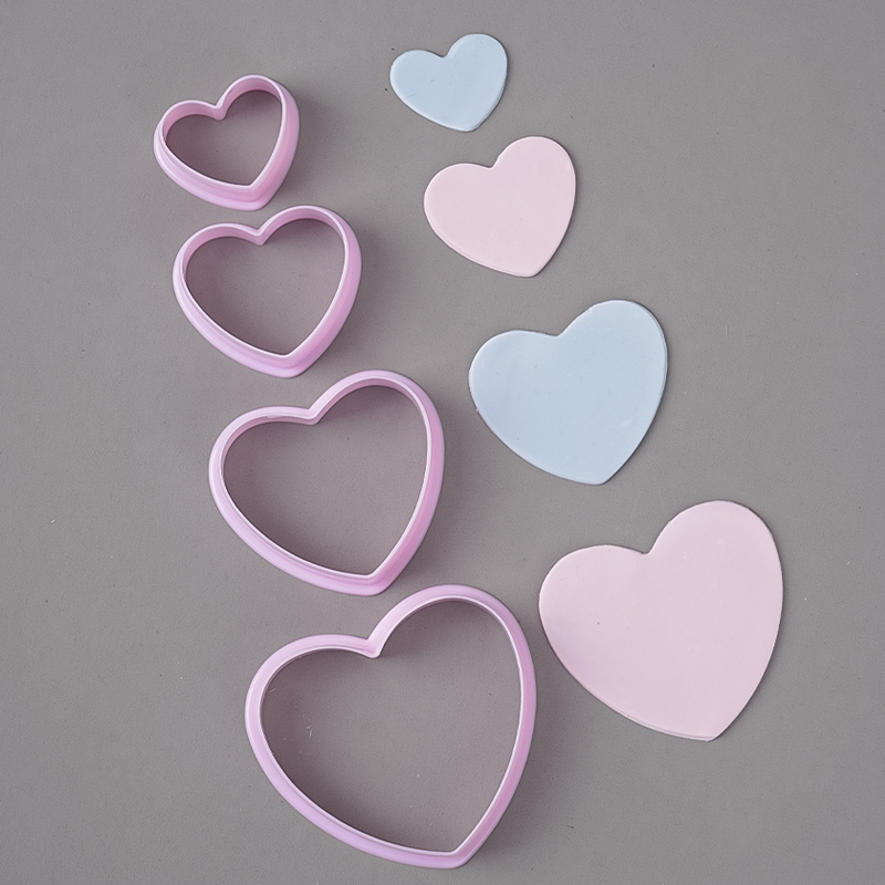 爱心造型翻糖压模刻字切模蛋糕装饰摆件立体印花饼干压模烘焙模具