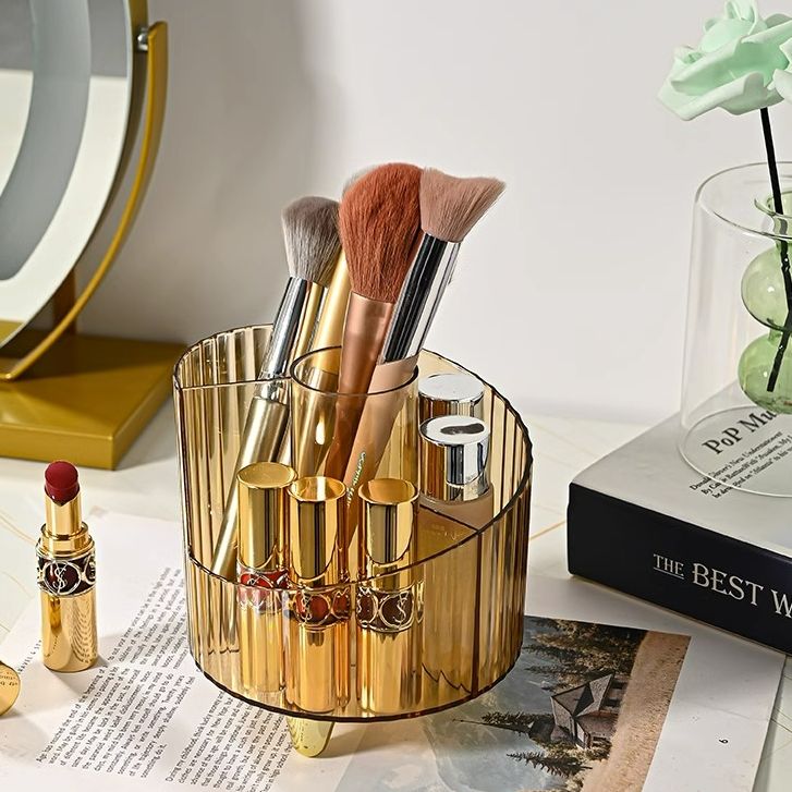 桌面旋转化妆刷收纳筒化妆品收纳盒置物架台面梳妆台口红眼影笔筒