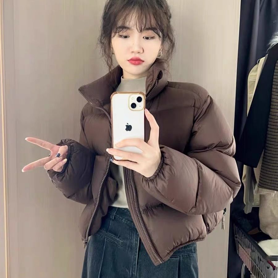 雅鹿反季清仓欧版肯豆风短款高腰加厚羽绒服女小个子面包服欧美潮