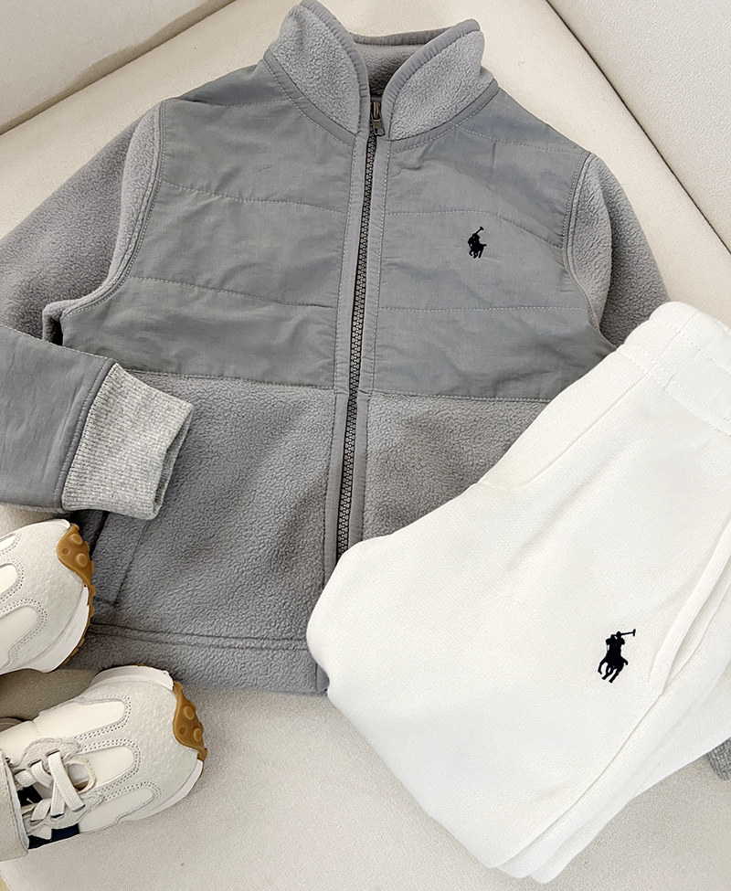 【手心外贸】秋冬新款 儿童外套运动摇粒绒休闲立领保暖