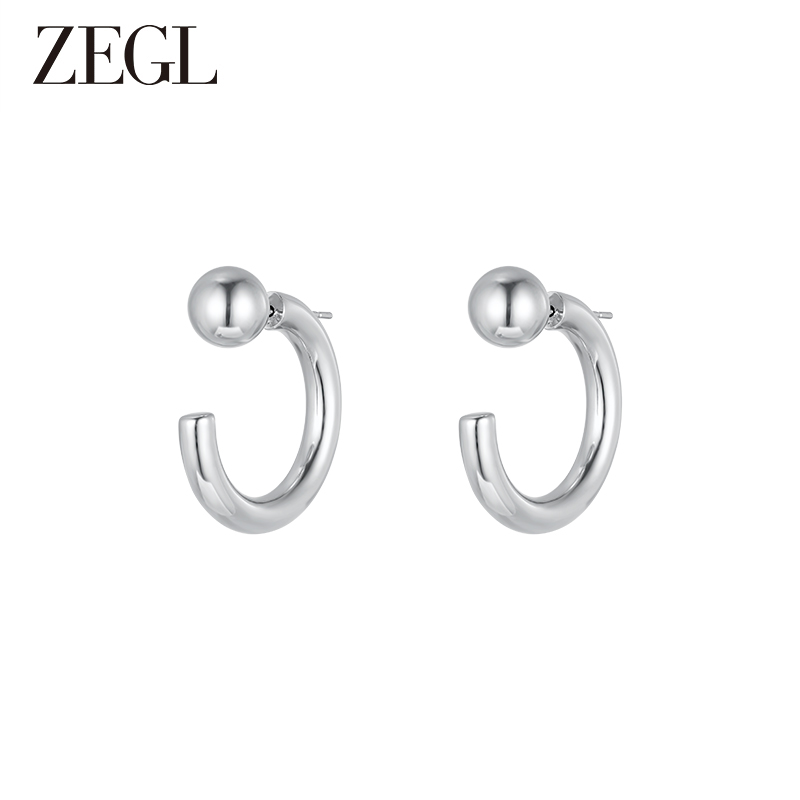 ZEGL【初晴】C圈耳环气质百搭小众简约冷淡风轻奢时尚ins首饰