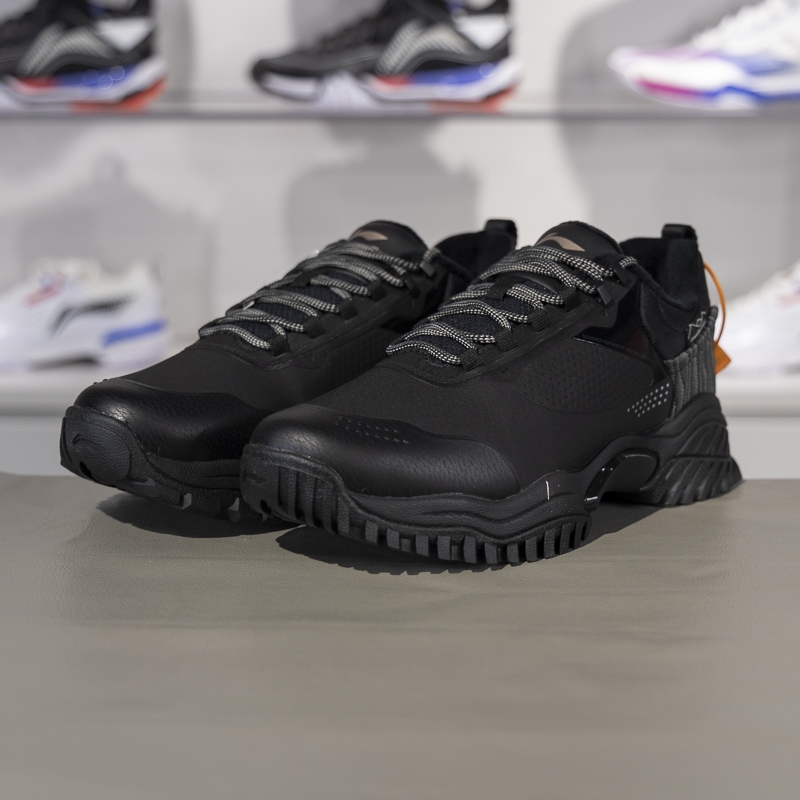 李宁霸虎加绒休闲鞋男子2024冬季新款加厚保暖低帮运动鞋AGLU247