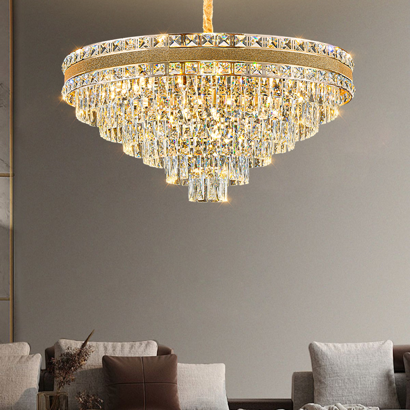 轻奢水晶客厅吊灯2024新款后现代高端大气餐厅主卧室大厅中山灯具