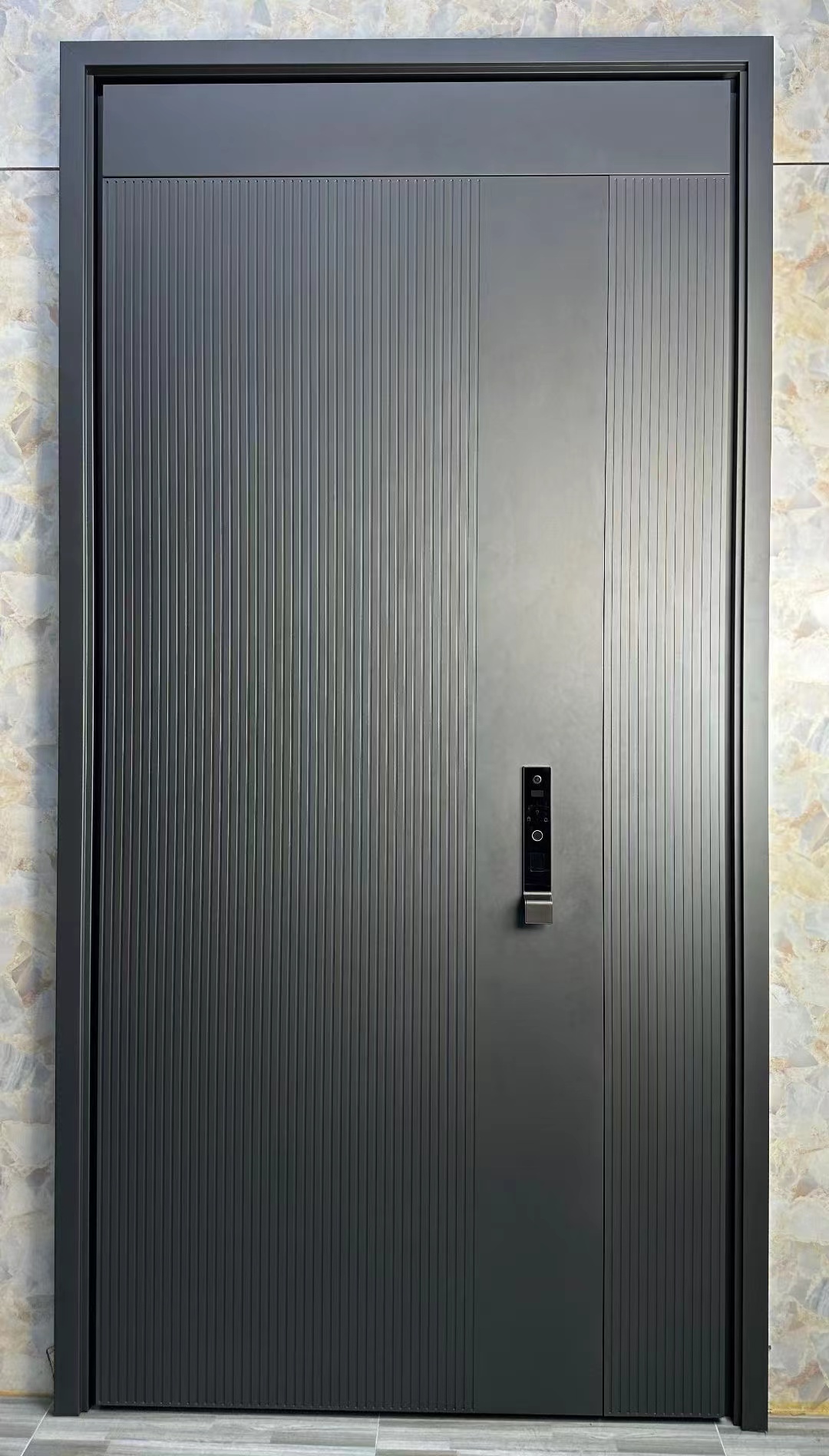 3毫米精雕铸铝门入户门 超大见光 静音槽设计加厚隔音条T型现代边