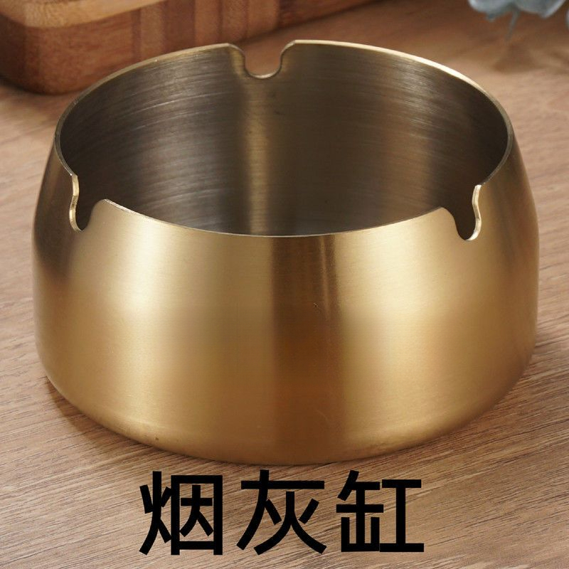 家用酒吧网吧网咖公司加厚简约不锈钢创意烟灰缸圆形宾馆