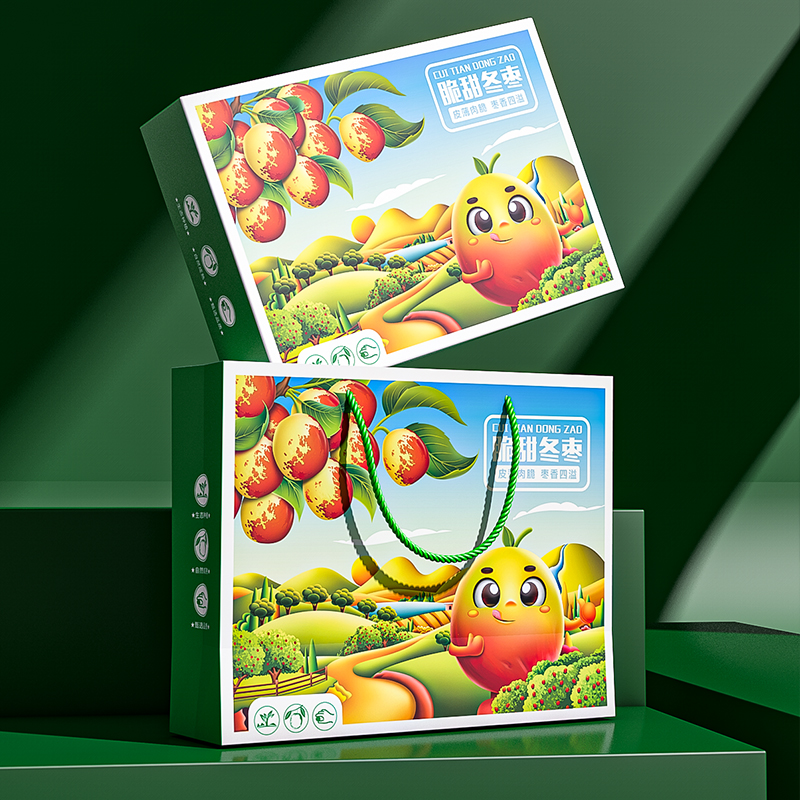 冬枣包装盒空盒子五斤装大荔冬枣礼品盒红枣青枣水果礼盒纸箱定制