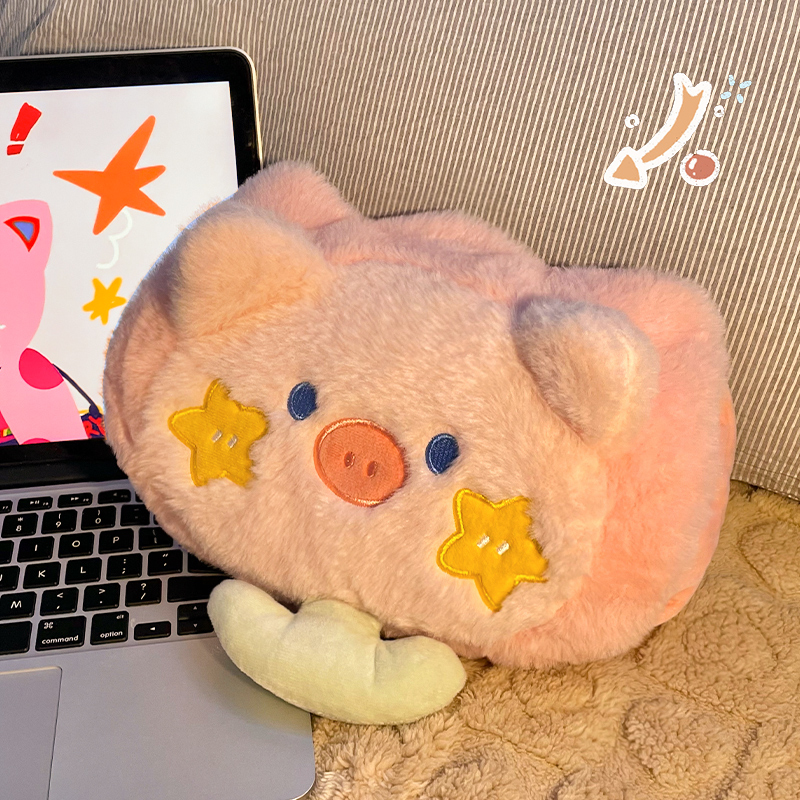 郁金香猪猪热水袋暖手宝可爱充电暖宝冬毛绒保暖电暖宝学生暖水袋