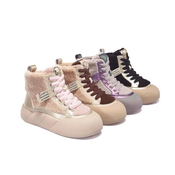 2023冬季新款百搭增高厚底加绒加厚雪地靴马丁靴女保暖棉鞋