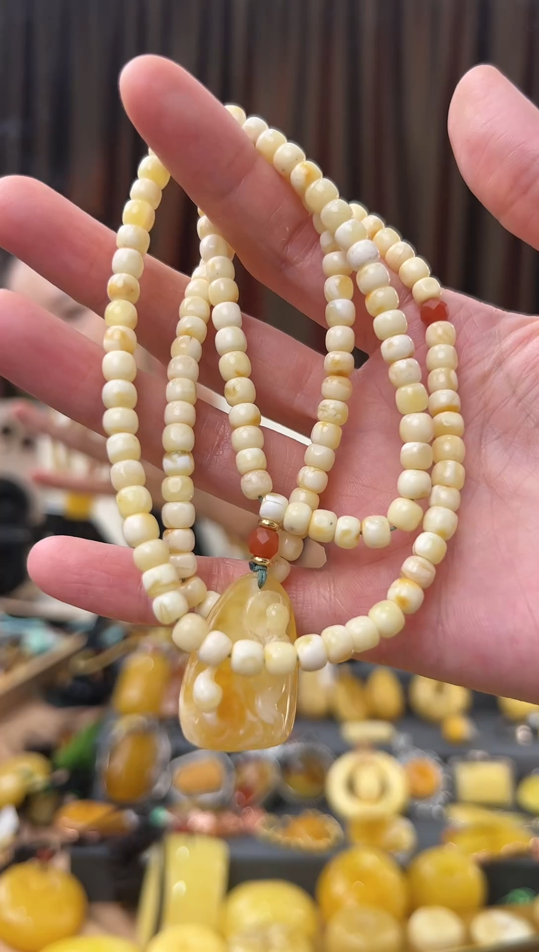 【闪购商品】蜜蜡裸石18K金镶嵌白花蜡套装