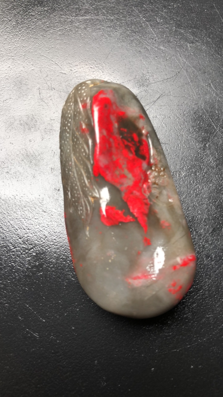 昌化鸡血石牛角冻软玉挂件1.5/2.6/5.2