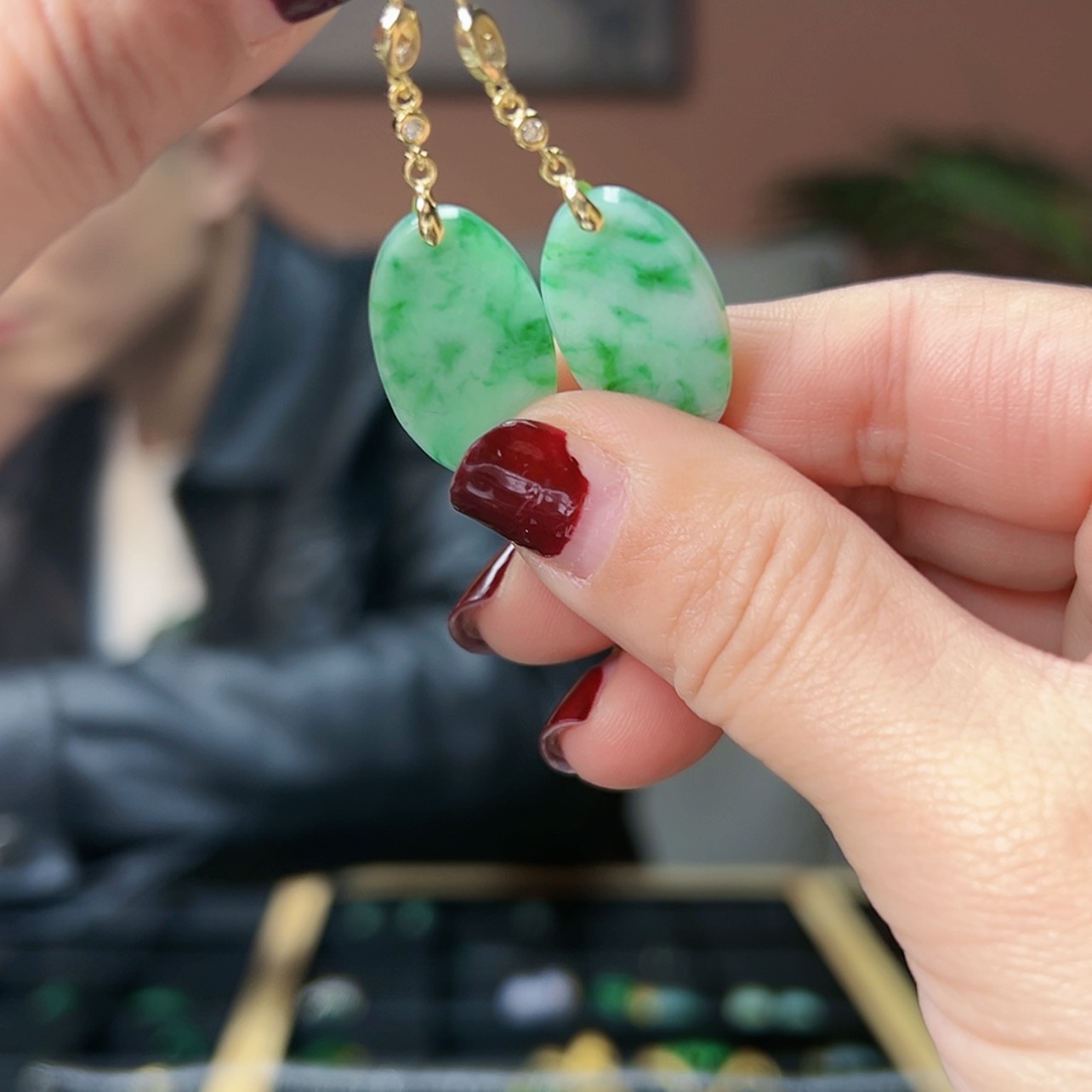 【闪购商品】翡翠耳饰银S925镶嵌