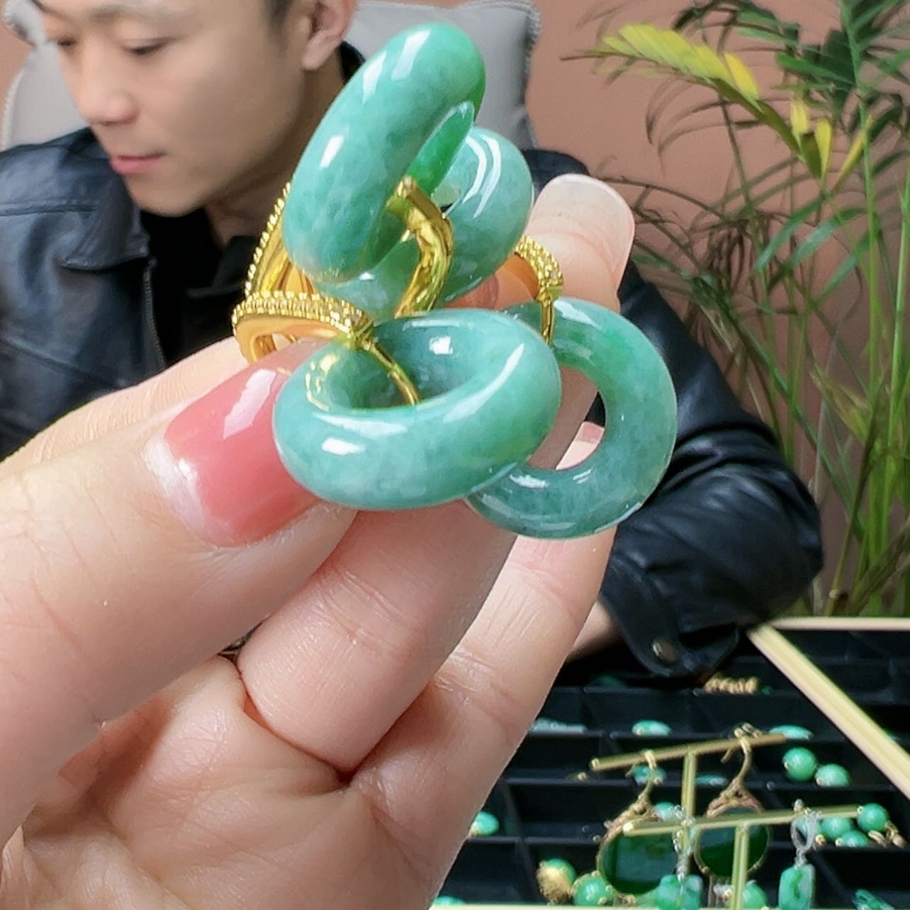 【闪购商品】翡翠耳饰银S925镶嵌多样性发货1副