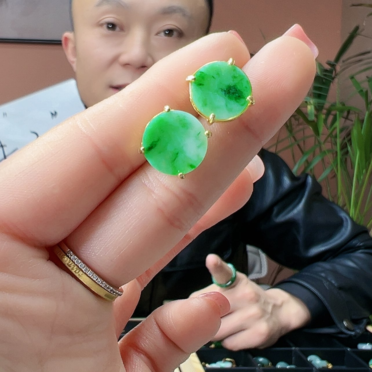 【闪购商品】翡翠耳饰银S925镶嵌