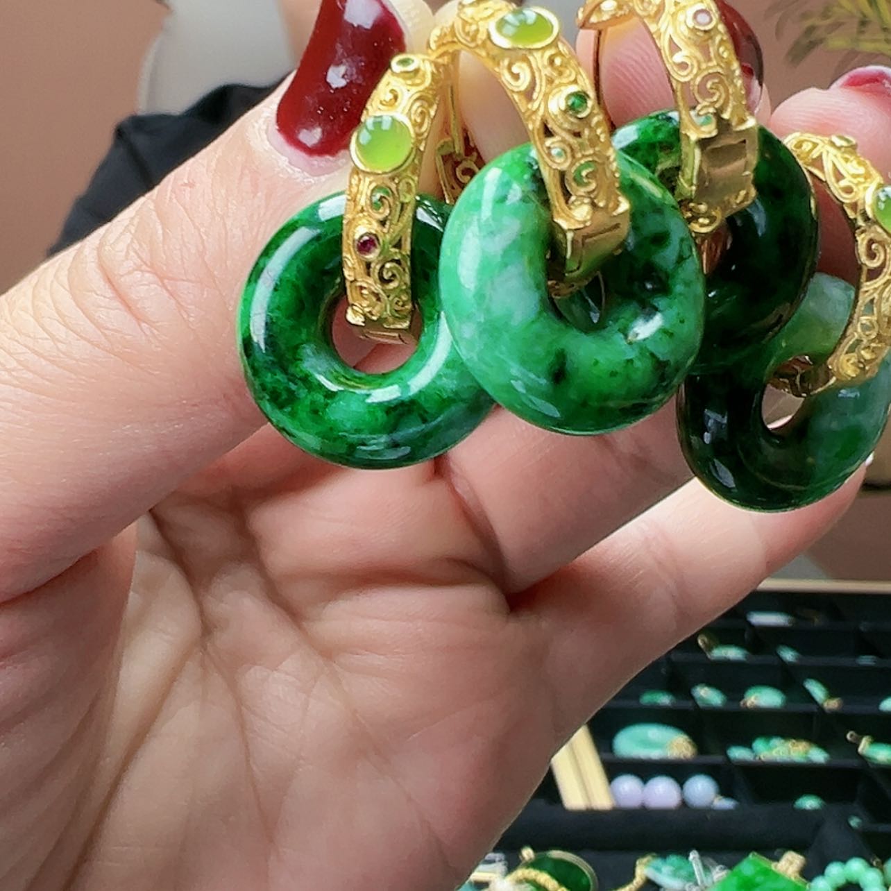 【闪购商品】翡翠同款银S925镶嵌同款多样性发货/1对