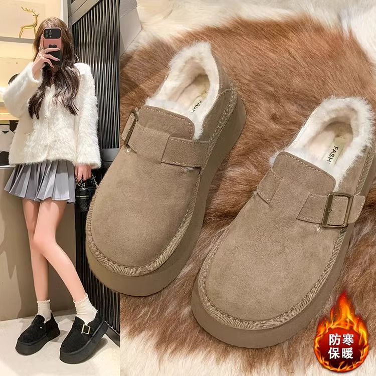回力潮雪地靴女2023新款冬季厚底皮毛一体东北加绒加厚保暖勃肯鞋