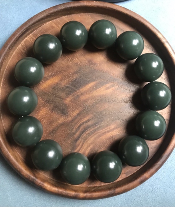 和田玉卡16精美蓝调手串特细过灯颗颗精选细柔光油润男士佩戴