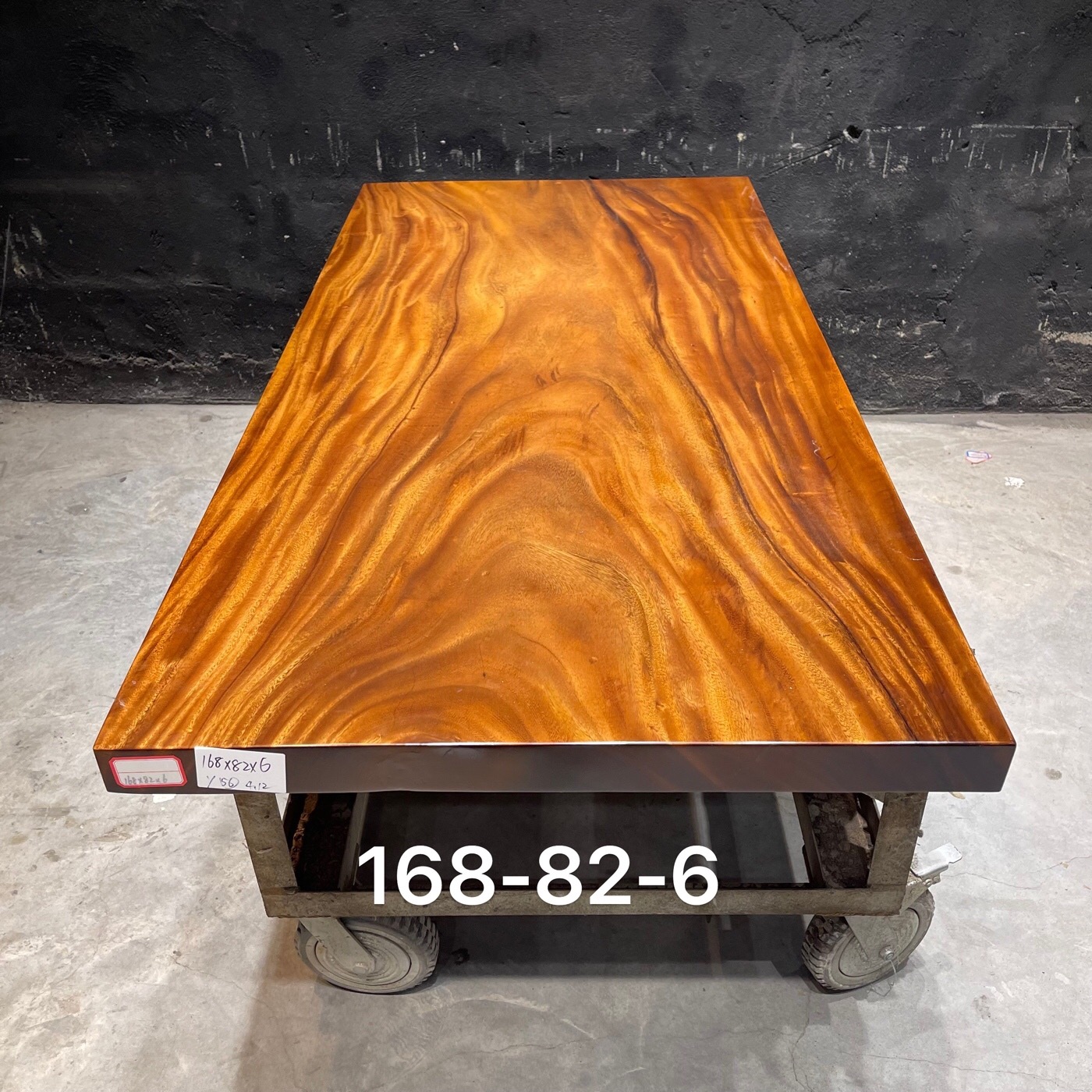 南美胡桃木大板桌尺寸：168-82-6