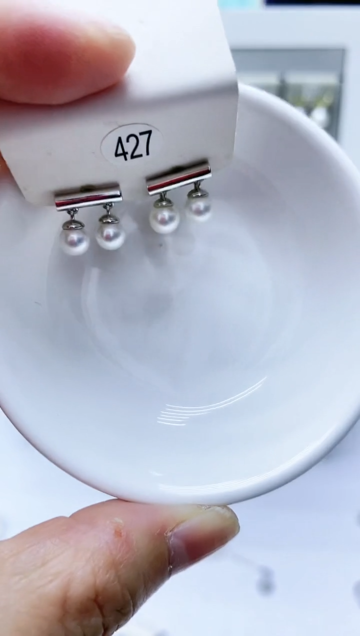 【闪购商品】淡水珍珠耳饰银S925镶嵌427