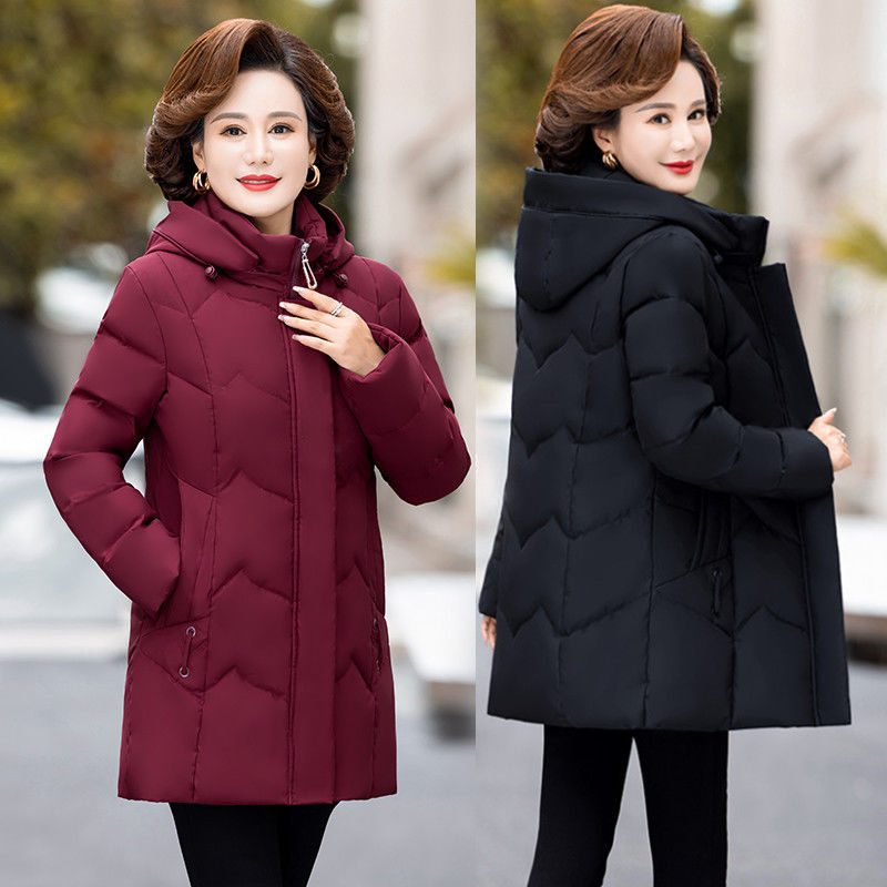 雅鹿中年妈妈羽绒服女中长款冬装50岁中老年加厚保暖洋气品牌暖冬