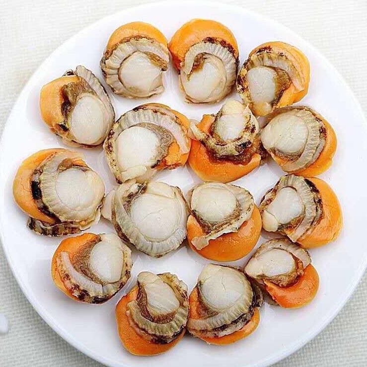 扇贝肉2030特大号新鲜无冰衣带黄带膏扇贝整盒三斤蒜蓉扇贝肉