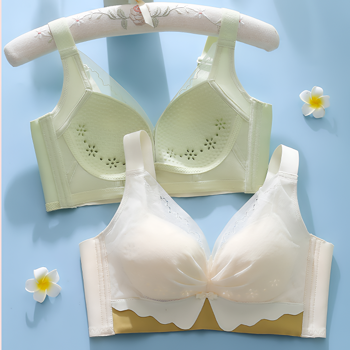 夏季蕾丝无痕美背内衣轻薄透气聚拢无钢圈文胸薄款调整型舒适胸罩