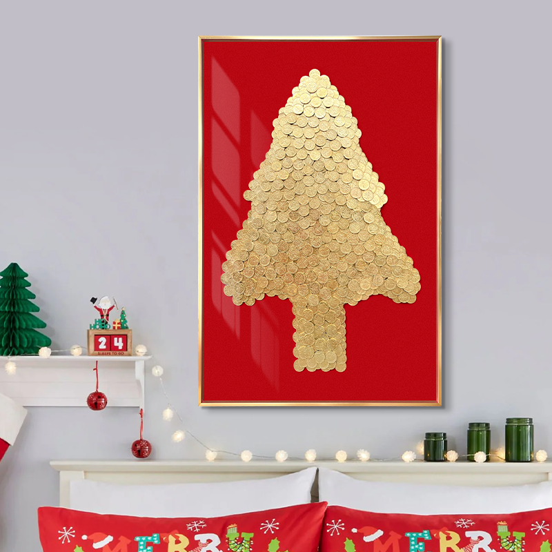 圣诞树5毛钱硬币相框客厅家用手工diy材料包摆件高级ins风圣诞节