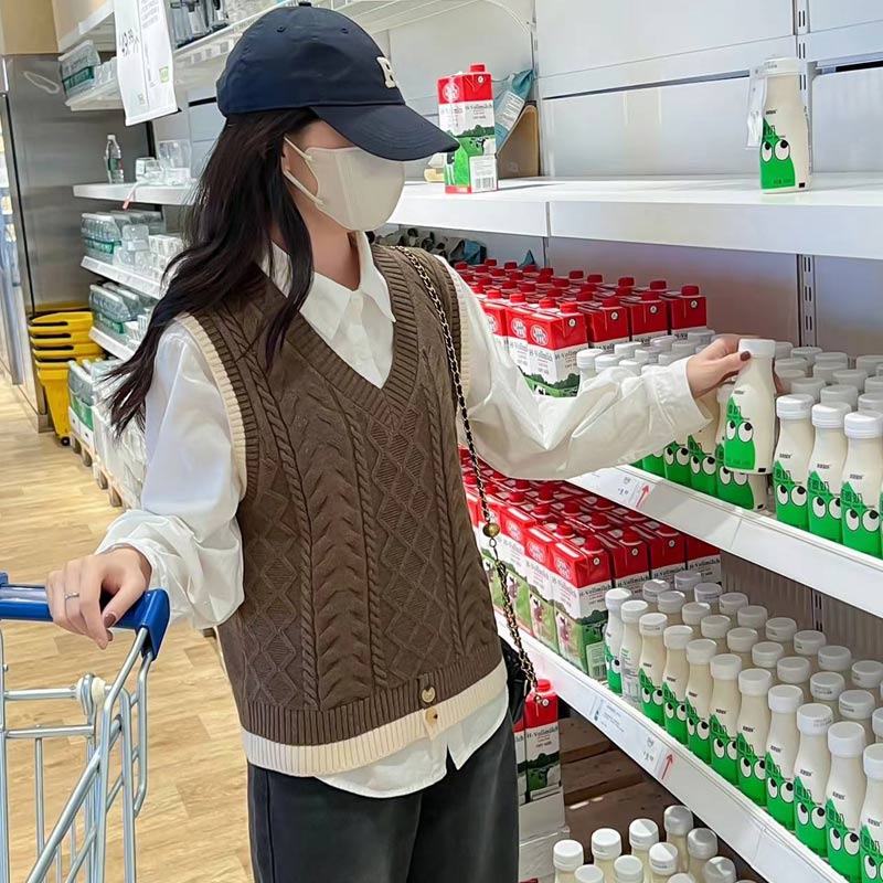 【衣朵设计】早秋套头毛衣针织马甲女款2025新款春秋爆款背心叠穿