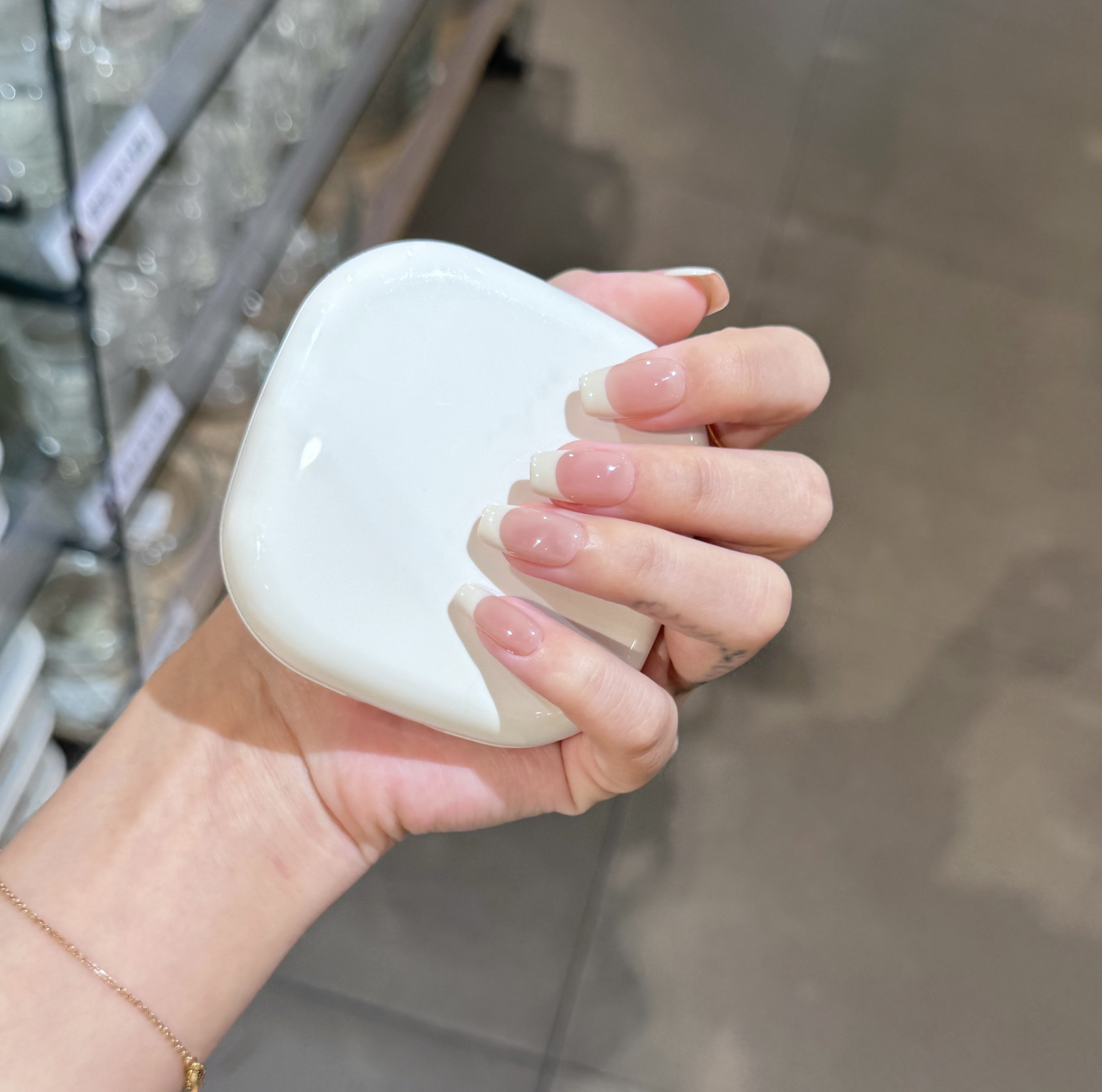 【白桃】妮可·高定手工穿戴甲裸色➕酸奶白法式