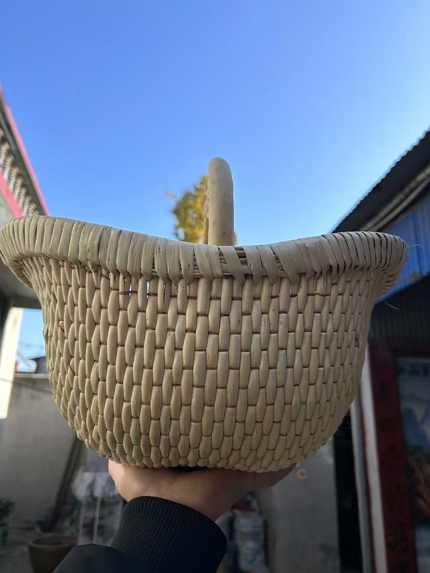 柳编大圆子箢子藤编手工编织收纳筐家用结婚嫁娶用篮子馒头筐竹编