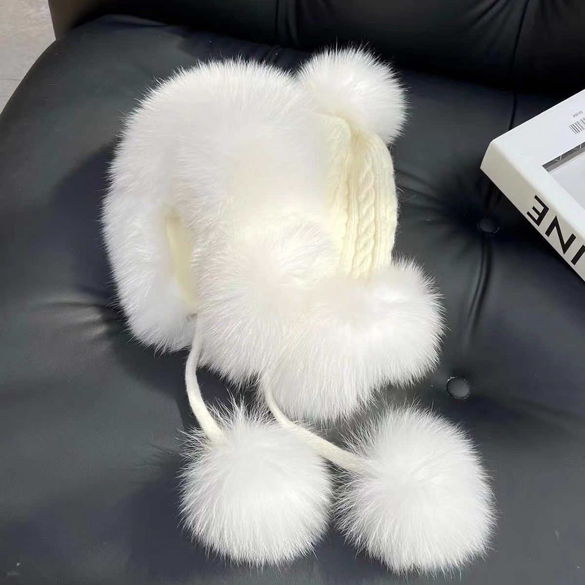 时尚可爱保暖狐狸毛毛线帽子秋冬冬季百搭