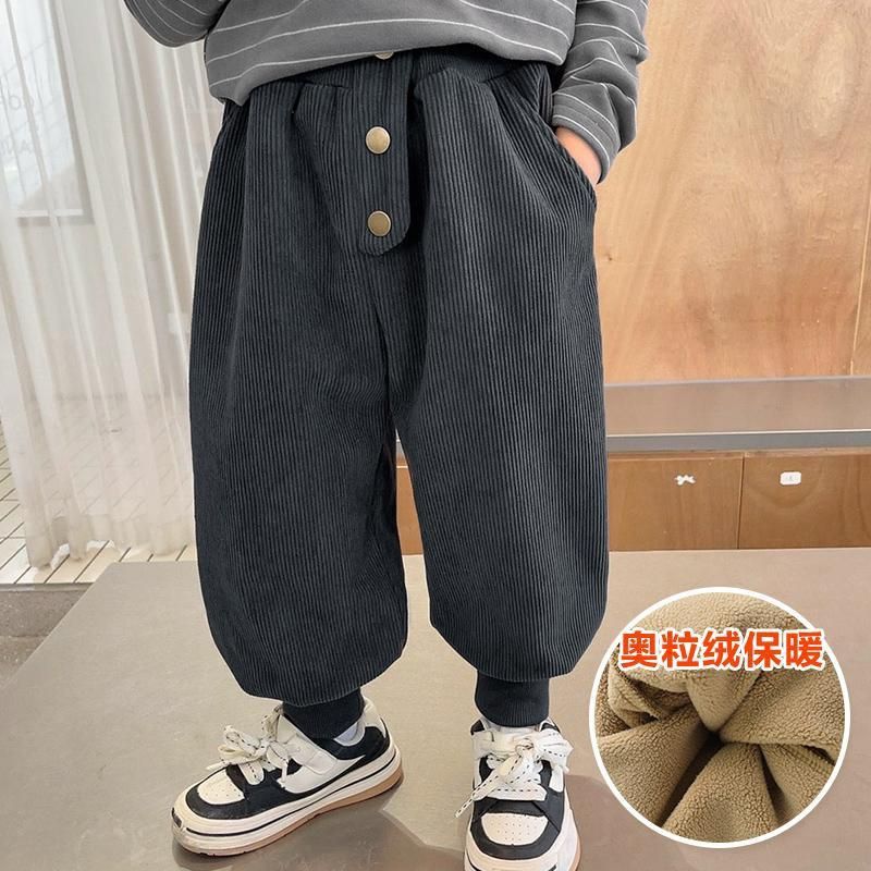 儿童休闲裤宽松保暖冬季宝宝绒裤子男童加厚秋冬灯笼裤