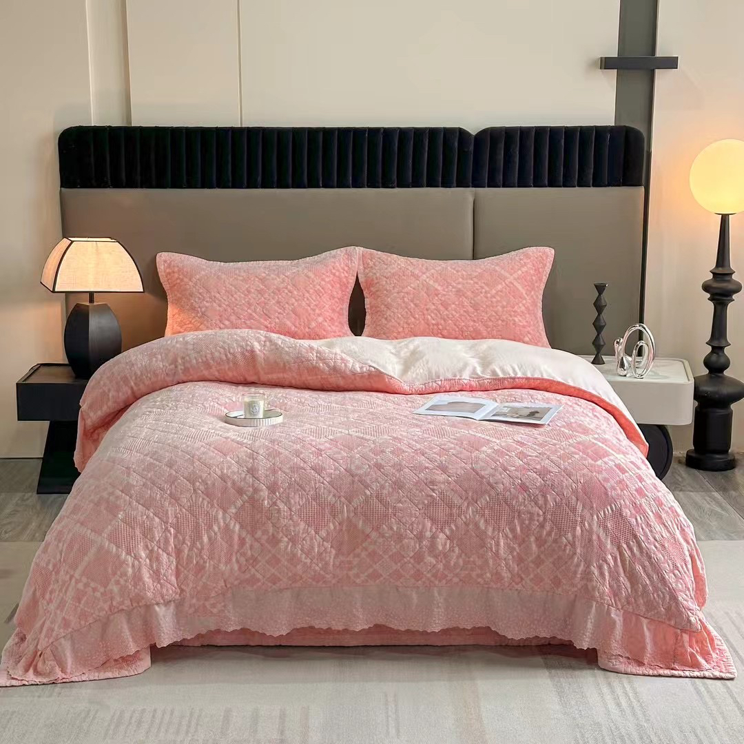 韩国原单120支酵素砂洗盘花四件套