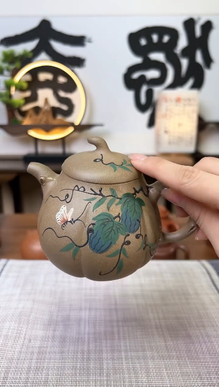 【闪购商品】段泥茶壶青灰段茄瓜壶350CC