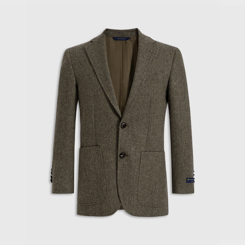 Brooks Brothers/布克兄弟男士秋冬新绵羊毛人字纹复古西装外套