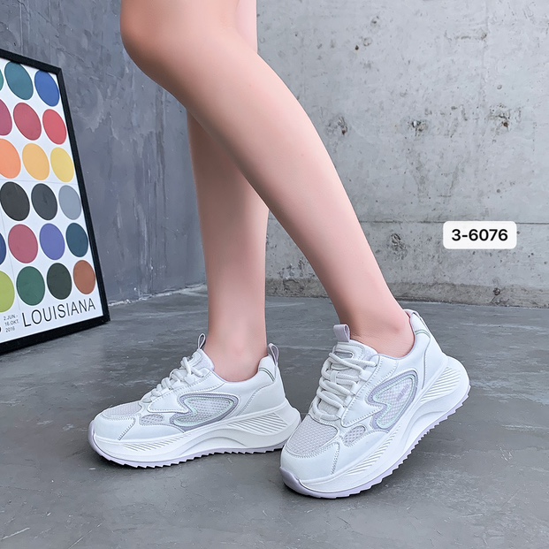 夏新款皮＋网轻便休闲老爹超轻阿甘鞋运动减震校园时尚百搭