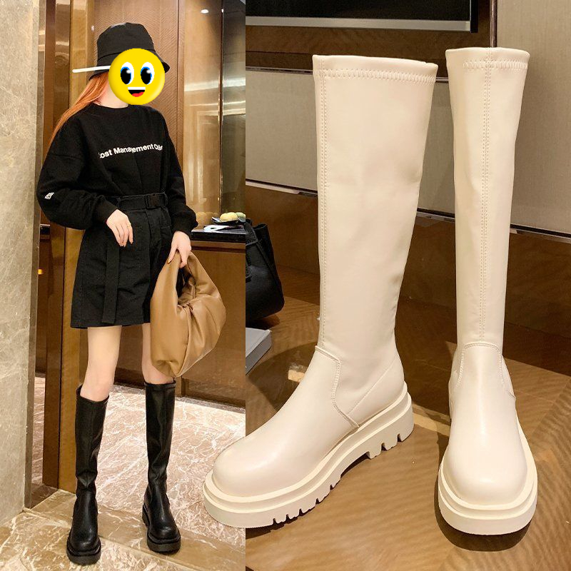 红蜻蜓牌长靴女2023年加绒女长筒女靴小个子百搭瘦瘦靴骑士高靴子