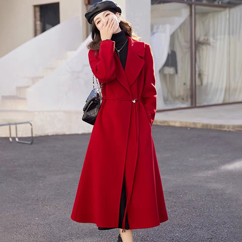 2024年秋冬妈妈高端中长款修身显瘦减龄羊绒大衣