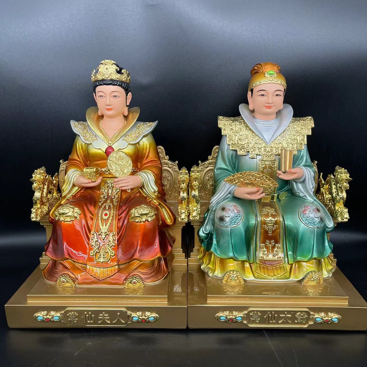 12寸树脂龙椅常夫人常太爷家庭摆件