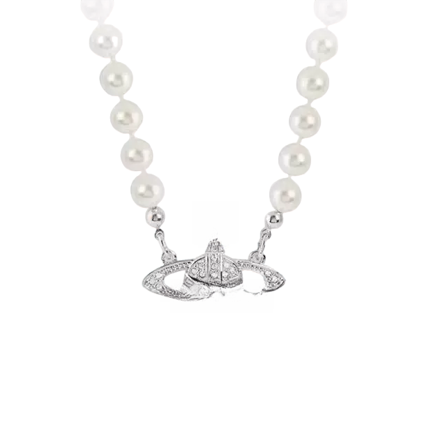 铜合金仿珍珠项链 星球高亮珍珠项链女轻奢小众锁骨链高级感时尚