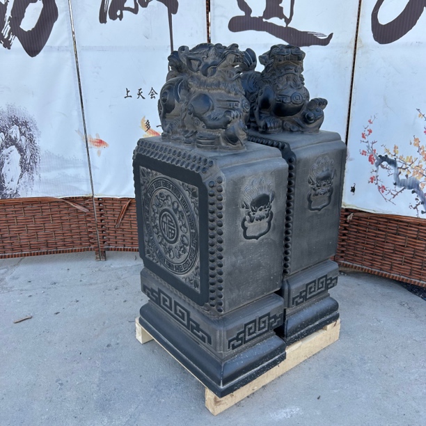 青石材质石雕貔貅门墩抱鼓石庭院门口摆件