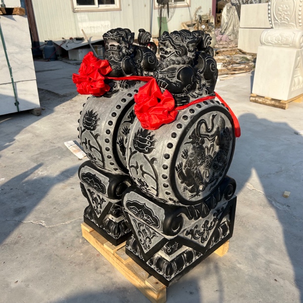 青石材质石雕门墩抱鼓石庭院门口装饰摆件