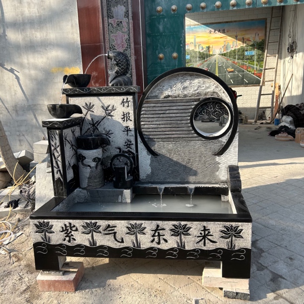 青石材质石雕流水庭院园林装饰摆件