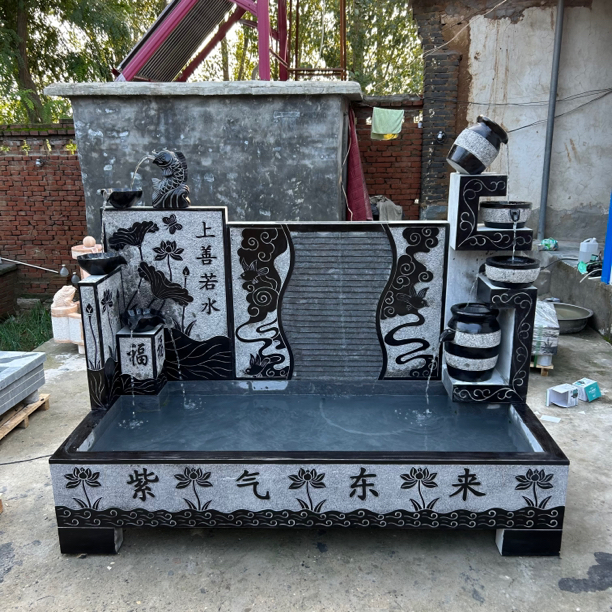 青石材质石雕流水摆件庭院园林装饰流水摆件