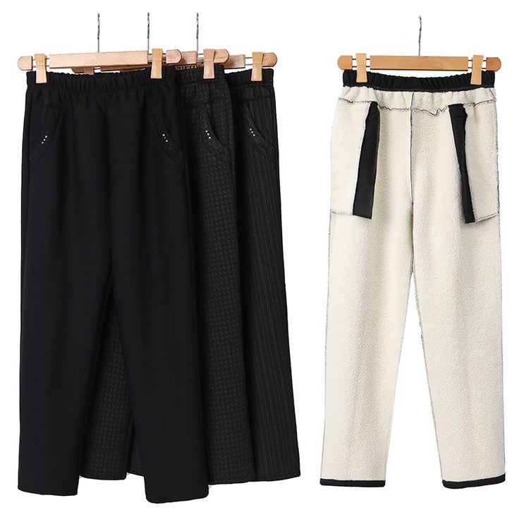 2024新款加绒裤子中老年妈妈装新款妈妈装保暖冬季加厚休闲裤