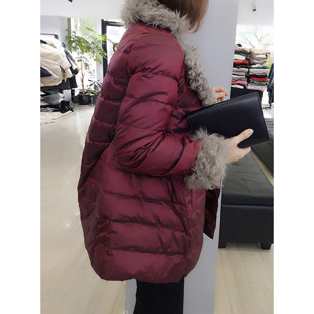 【当季爆款】欧洲站女2023冬新款欧货潮大毛领网红羽绒服大衣中长款