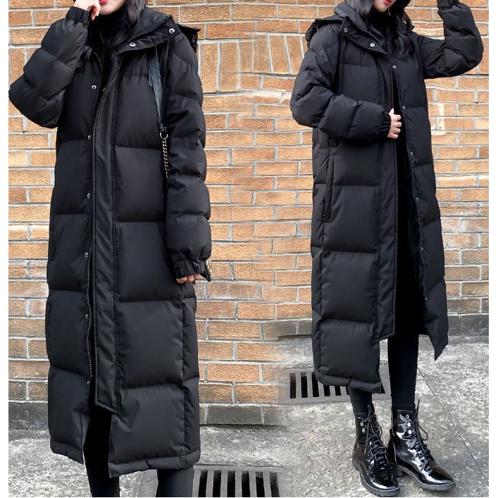 【当季爆款】新款加厚黑色羽绒服女中长款2023年冬季新款长过膝中戏