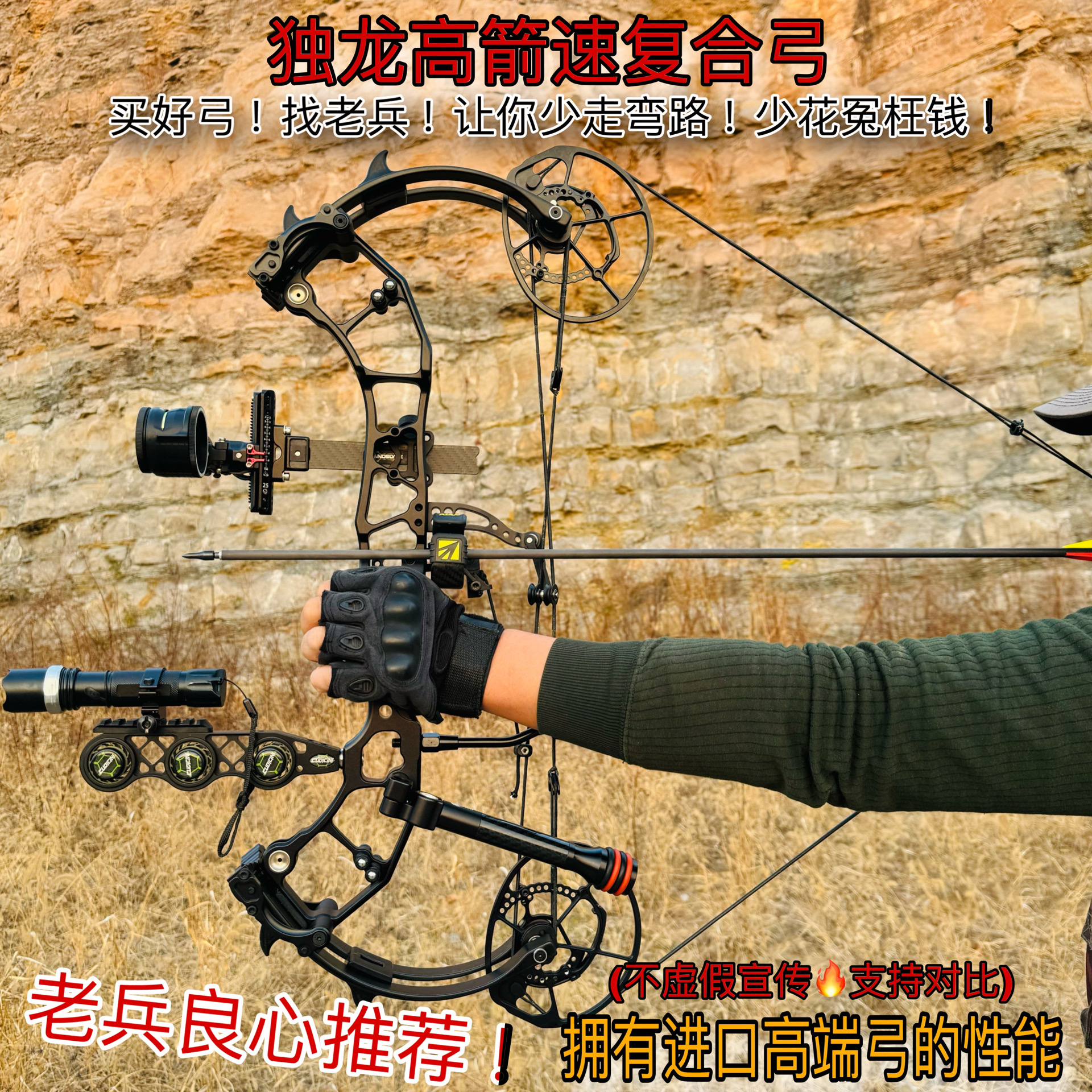2025新款独龙高箭速复合弓振动小稳定性高合法体育运动器材