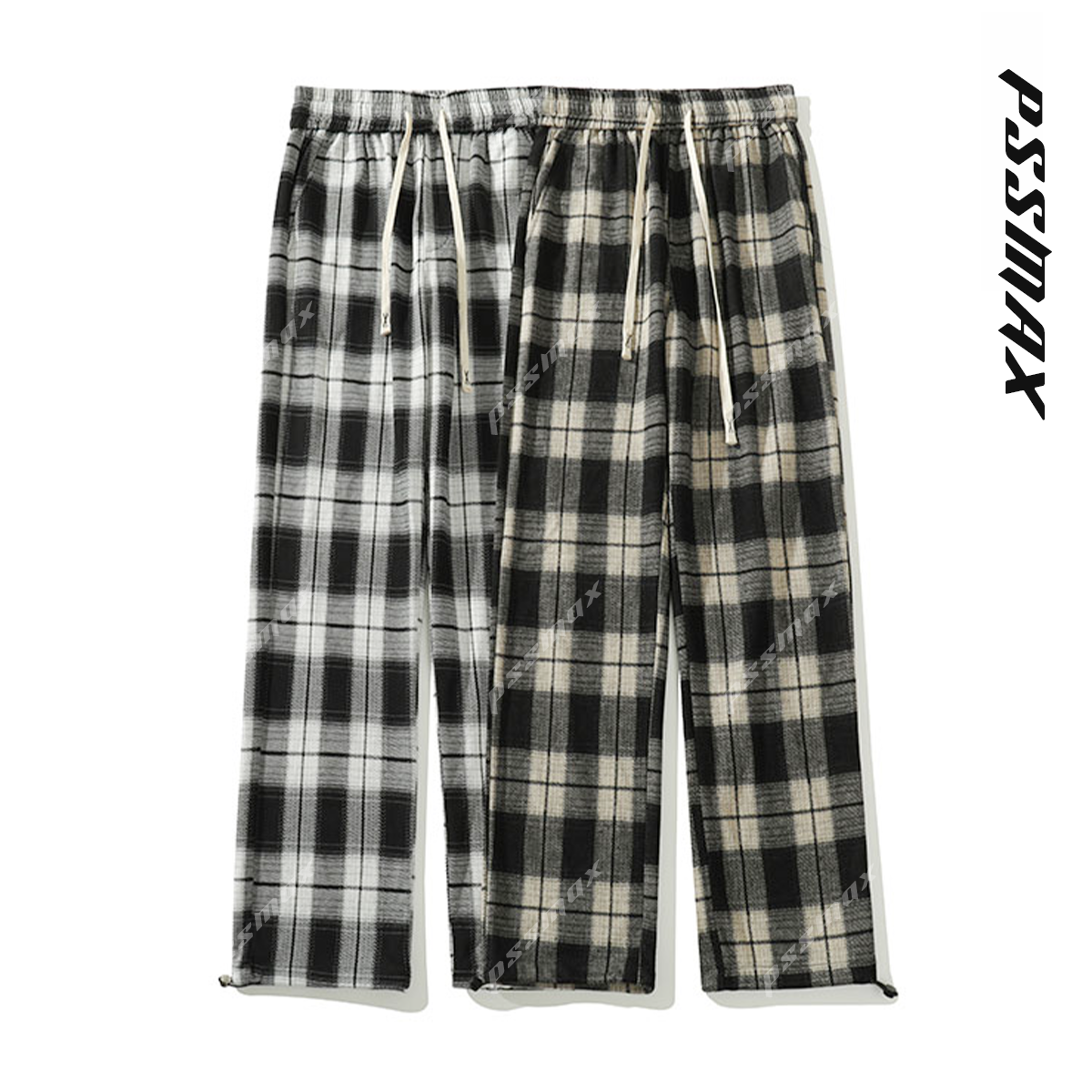 胖俗俗pssmax【美式格子直筒裤】2025秋冬新款百搭潮流宽松长裤