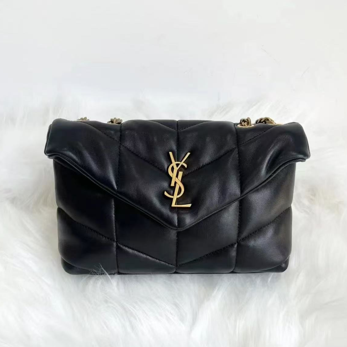 99新 YSL/圣罗兰 黑金云朵小号/理理