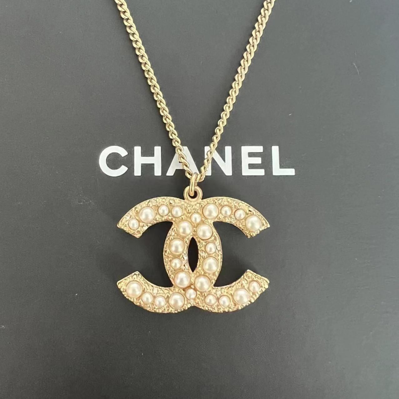 未使用 Chanel/香奈儿 100周年简单珍珠双C项链  03403